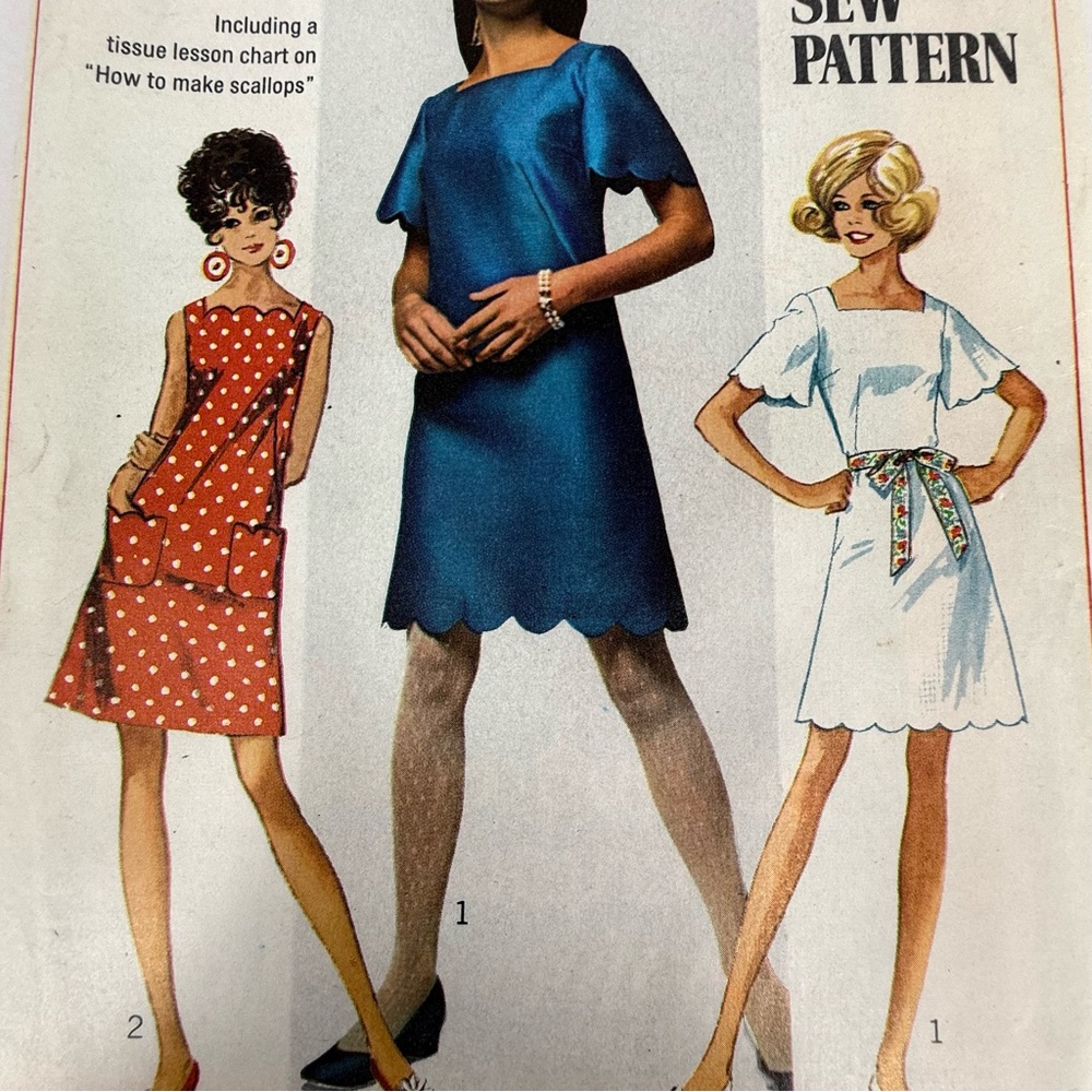 Vintage Simplicity Sewing Pattern 8012 Juniors 1960s A Line Dart Fitted Dress 11